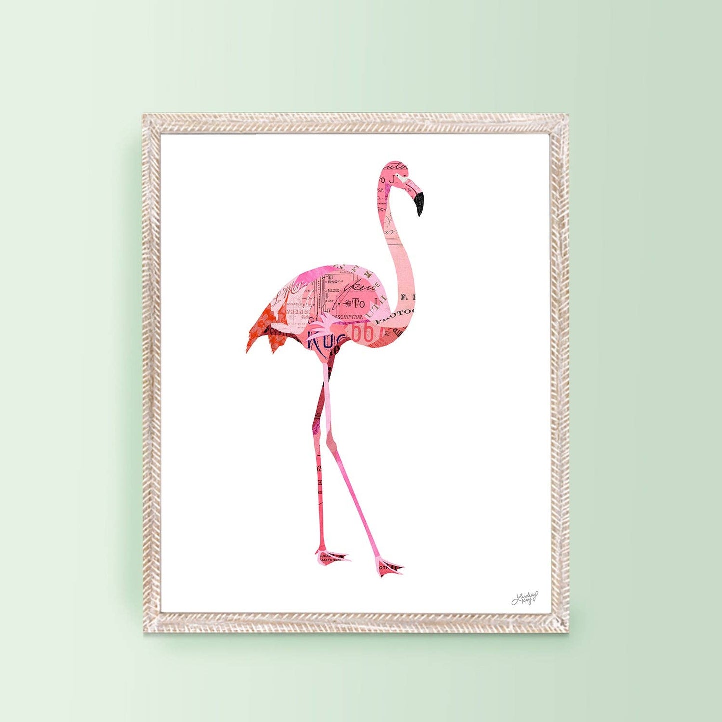 Flamingo Collage - Art Print