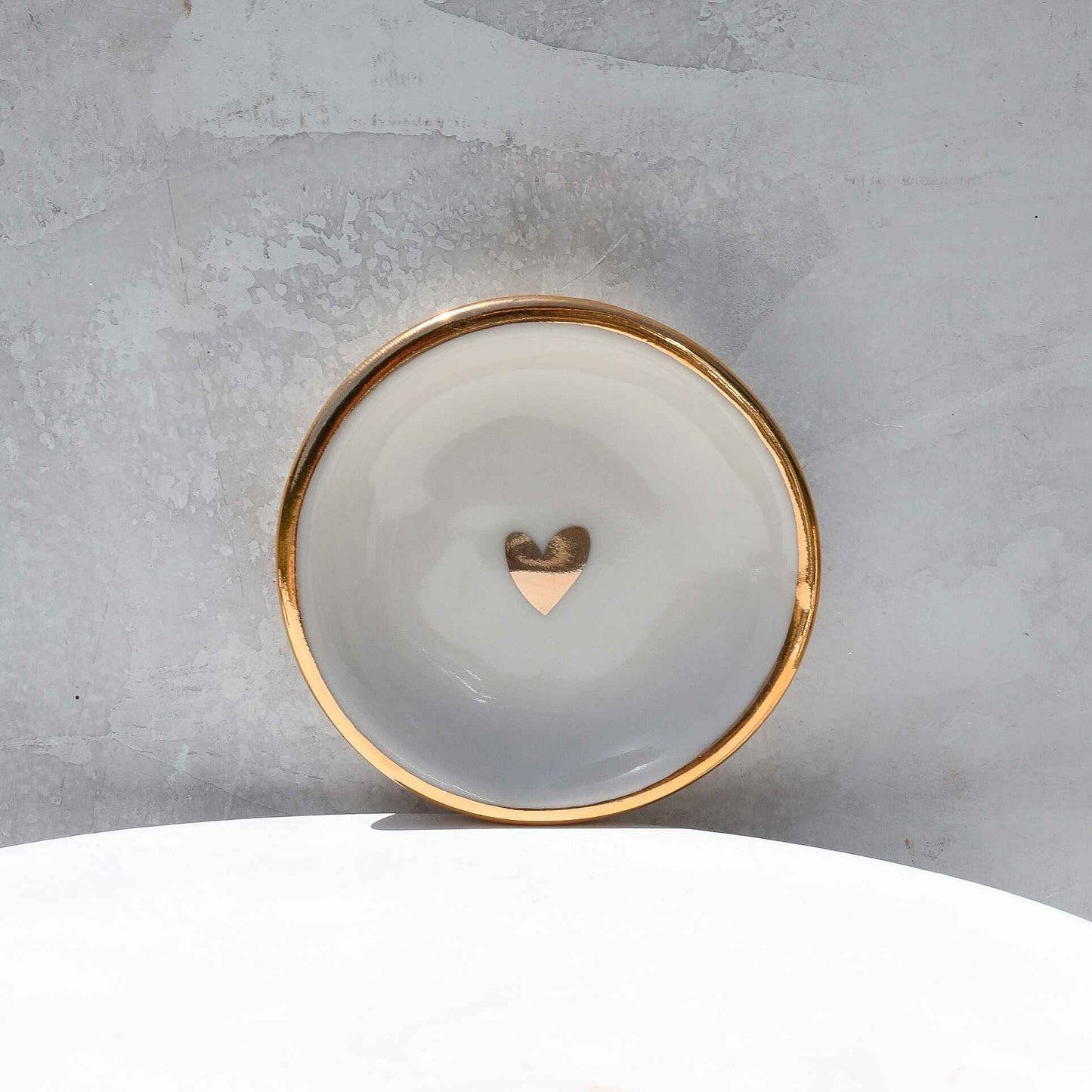 Heart Ring Dish | Handmade Pottery with Gold Apricity Ceramics
