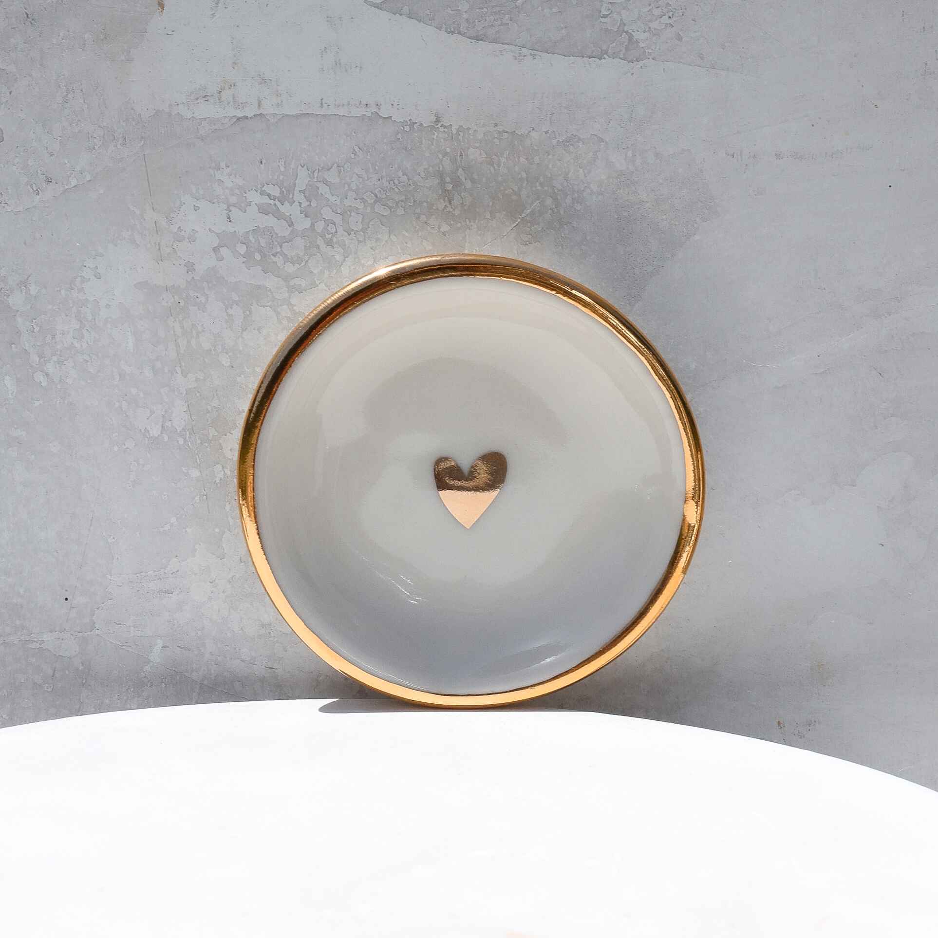 Heart Ring Dish | Handmade Pottery with Gold Apricity Ceramics