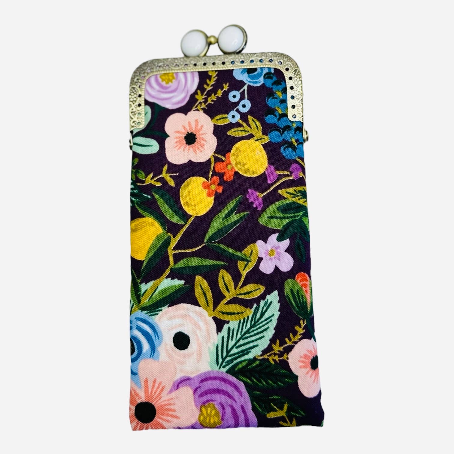 Garden Party in Plum Eyeglass Case