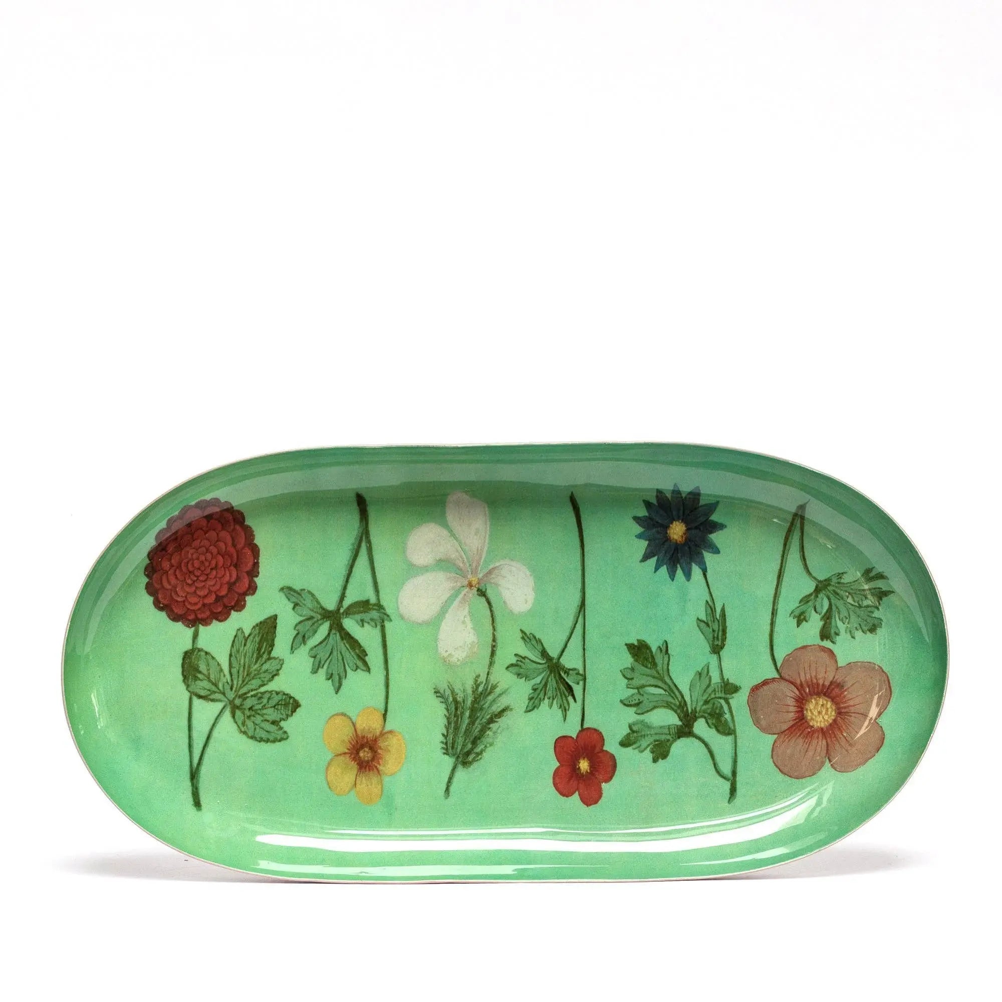 Oval Enamel Tray - Festival of Flowers Roomytown Inc