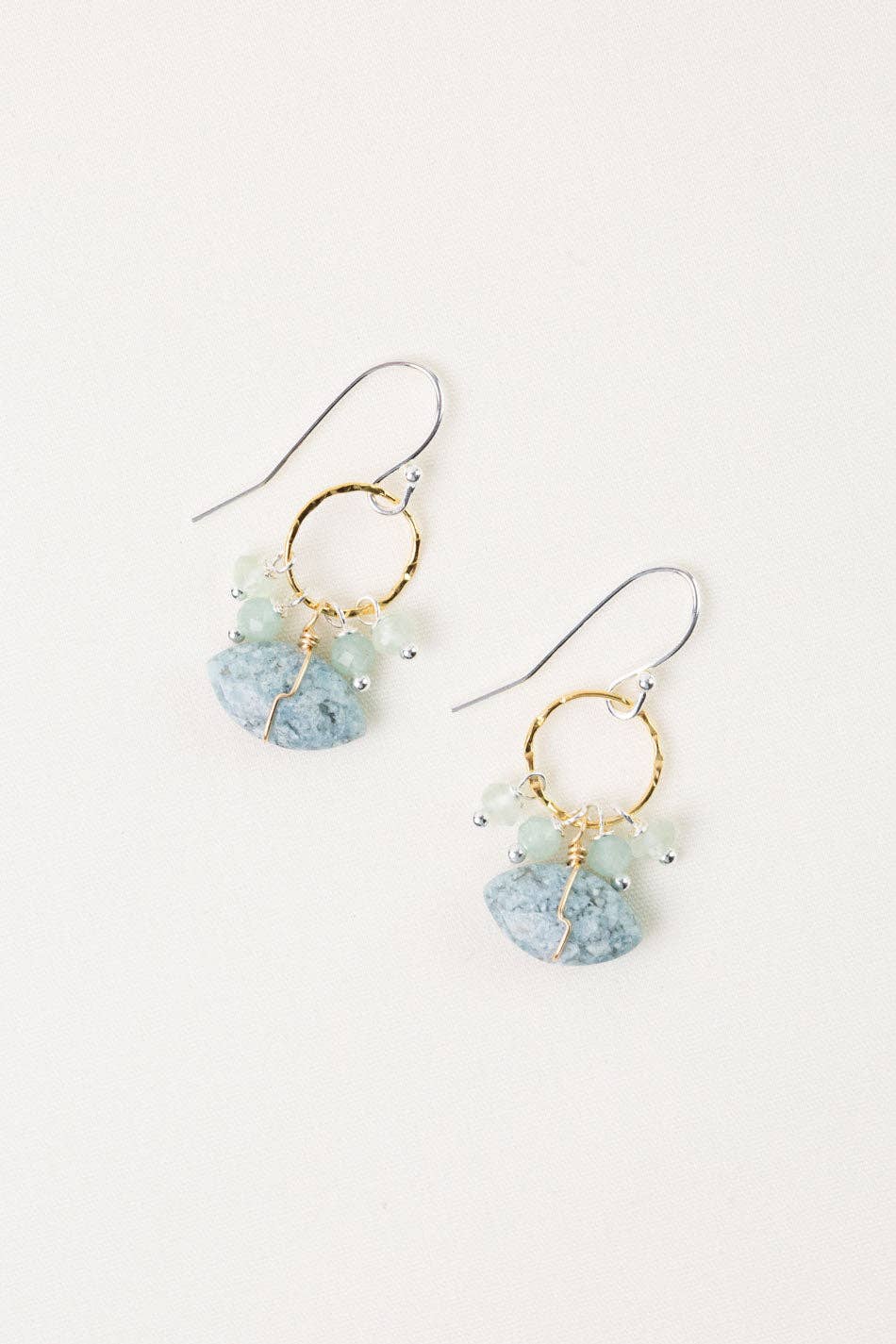 Serenity Aquamarine Cluster Earrings