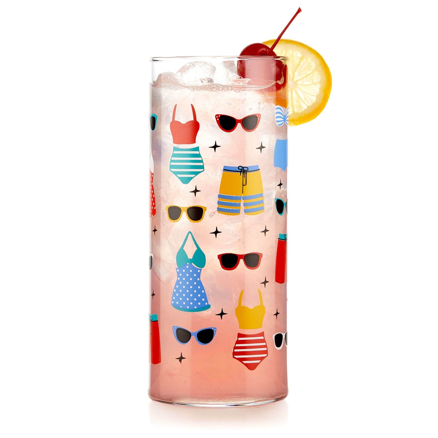 Swimsuits Cooler Glasses, 16-ounce, Set of 4