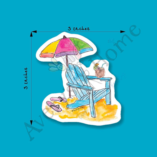 B.E.A.C.H Vacation Art Permanent 3" Vinyl Die-Cut Sticker Avery's Home