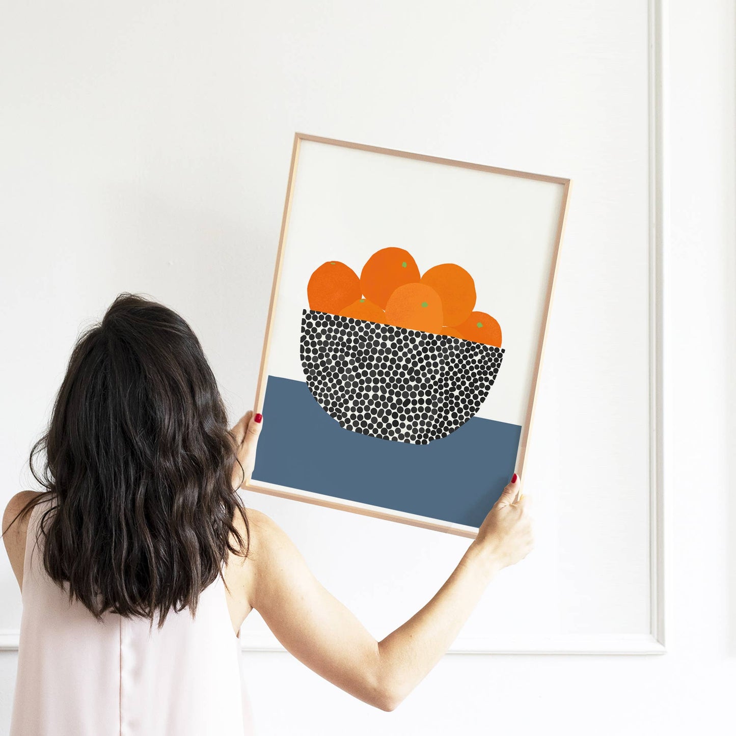 Fruit Bowl with Oranges Print. Signed. Framed