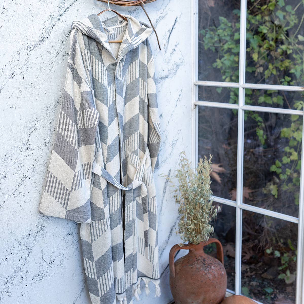 Raised Terry Bathrobe Turkish Cotton Light Weight Quick-dry