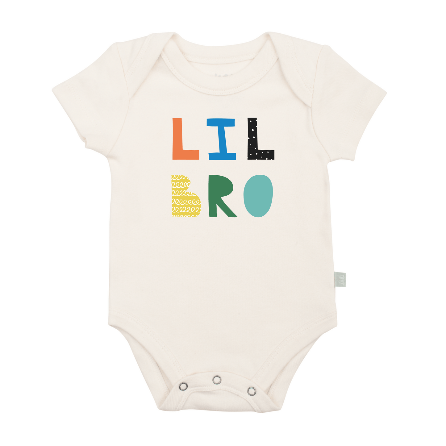 lil bro bright Baby graphic organic bodysuit