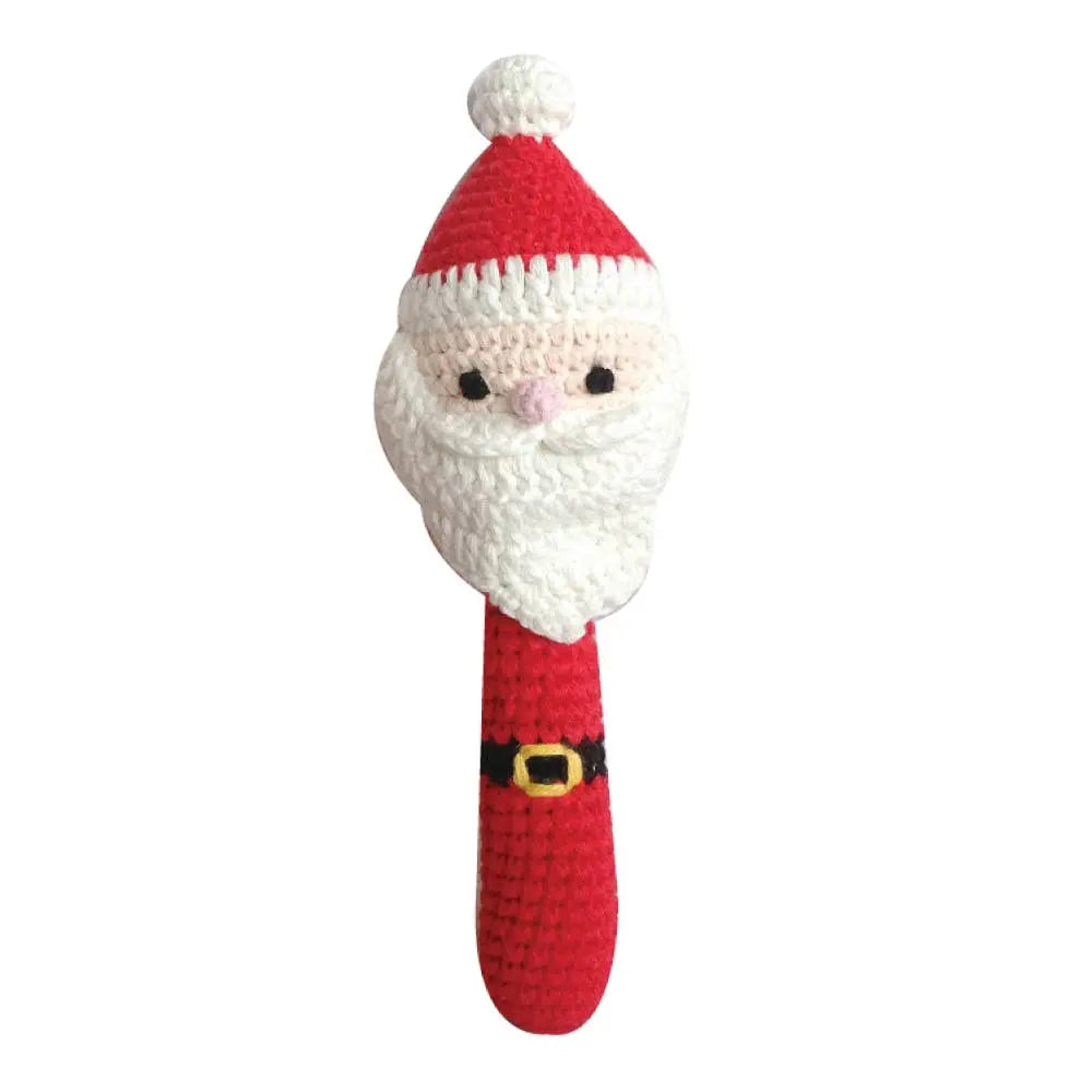 Santa Hand-Crochet Stick Rattle Petit Ami & Zubels