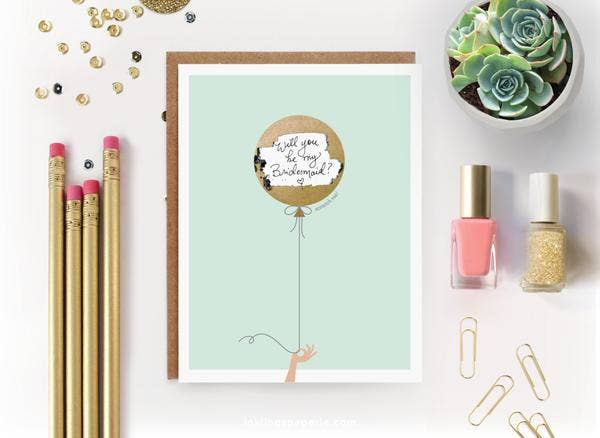 Mint & Gold Balloon - Scratch-off Card