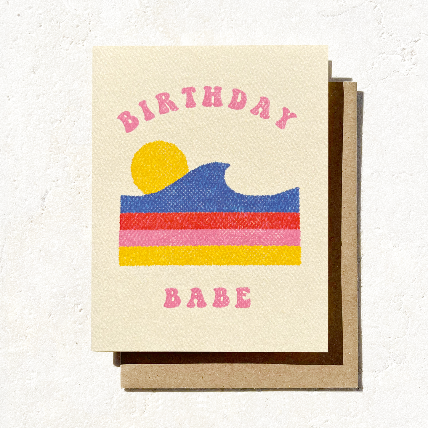Birthday Babe Card | Retro Beach Birthday Card | Summer