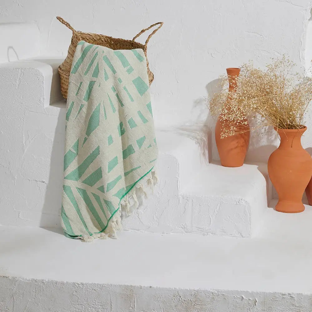 Palm Leaf Turkish Cotton Terry Beach Bath Towels Lake Pool Kikoya