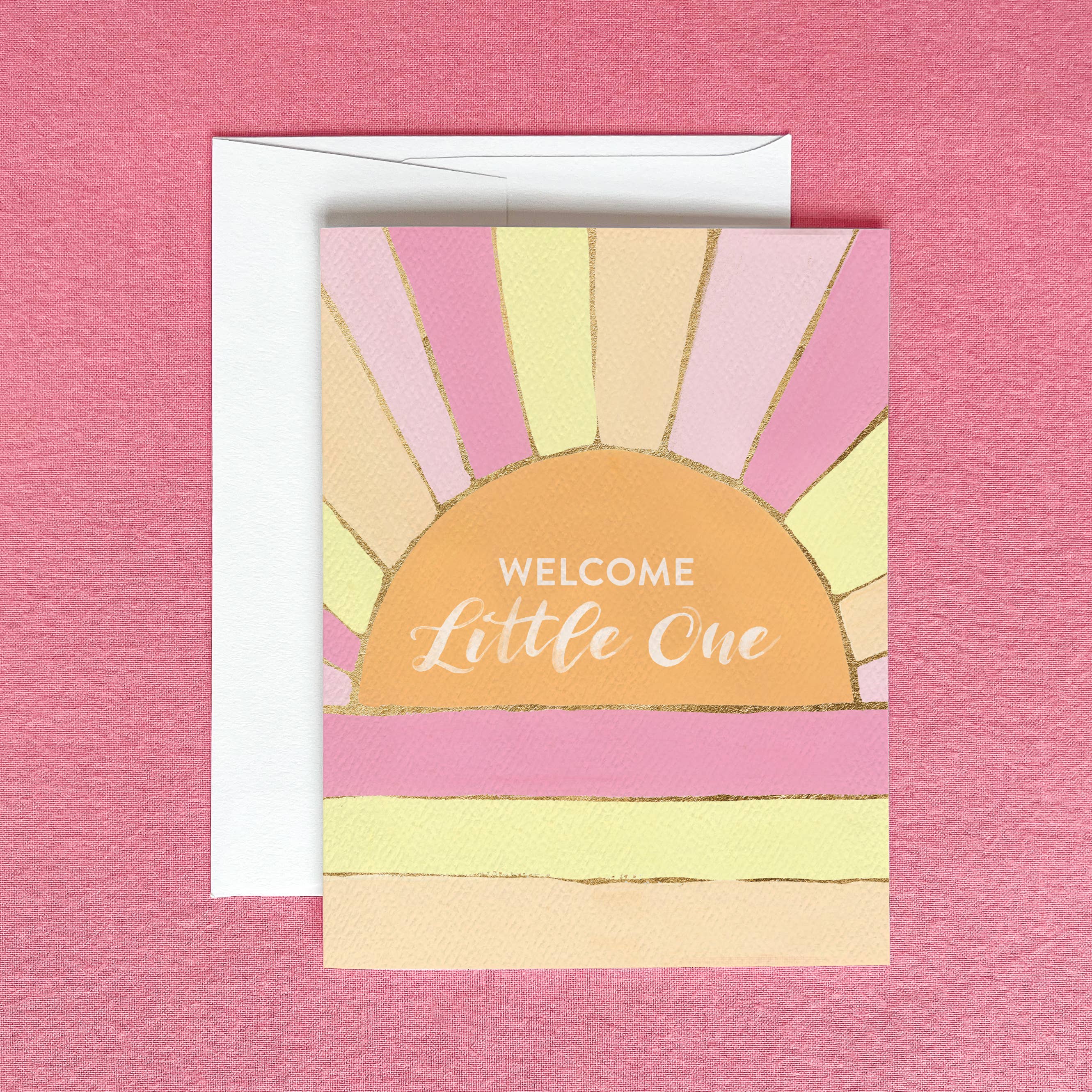 Welcome Little One Retro Sun Greeting Card | Baby Shower Gert & Co