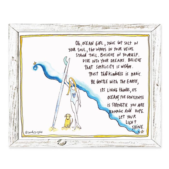 'Ocean Girl' by Sandy Gingras Shelf Art