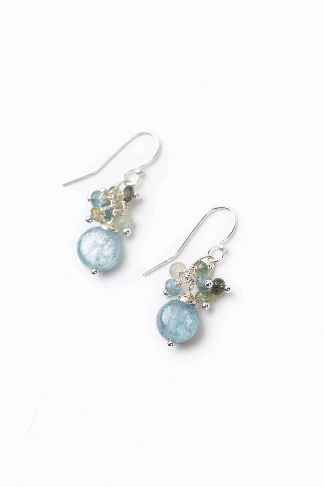 Ripple Kyanite, Silver Cluster Earrings Anne Vaughan Designs Jewelry