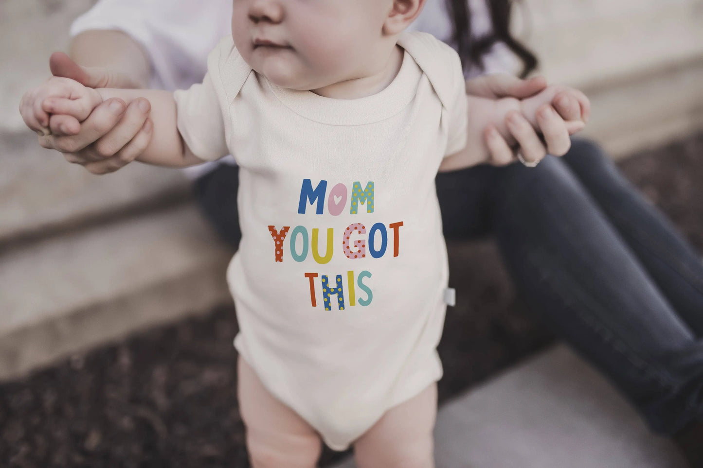 Baby graphic organic onesie | mom you got this Finn + Emma