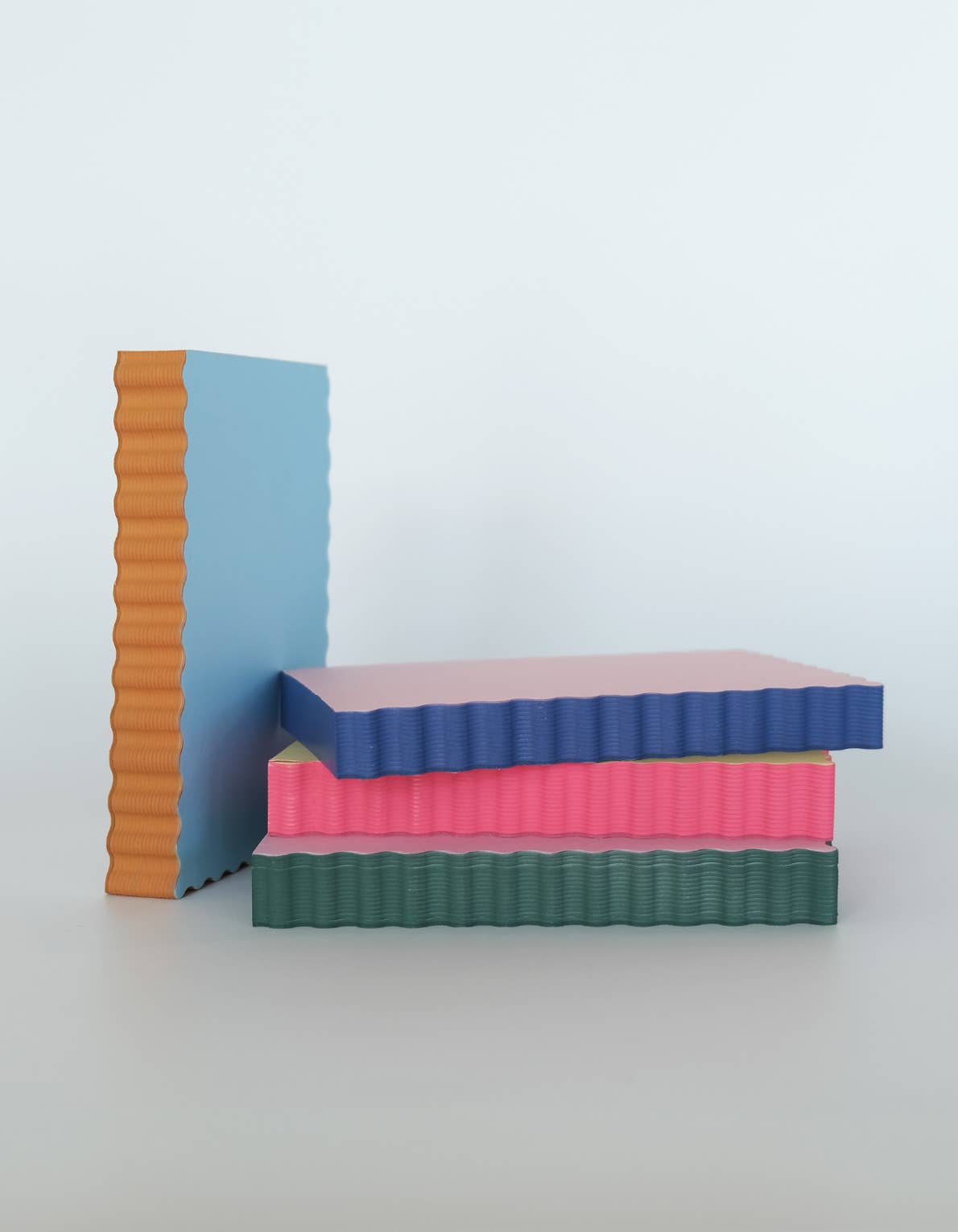 Mini Wave Shaped Notepad | Citron + Hot Coral Edge Idlewild Co.