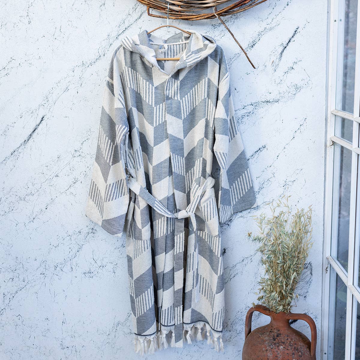 Raised Terry Bathrobe Turkish Cotton Light Weight Quick-dry