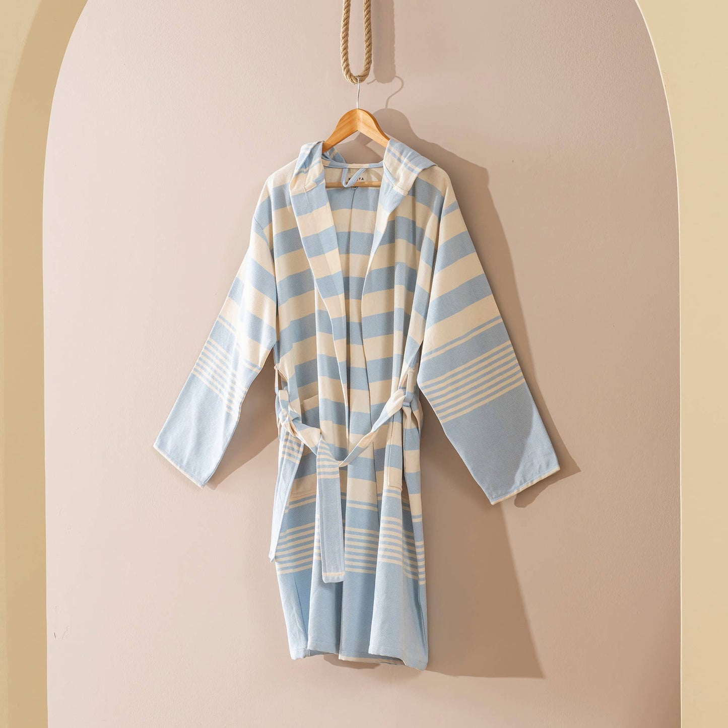 Bathrobe Turkish Cotton LightWeight Summer Hood Kimono Robe