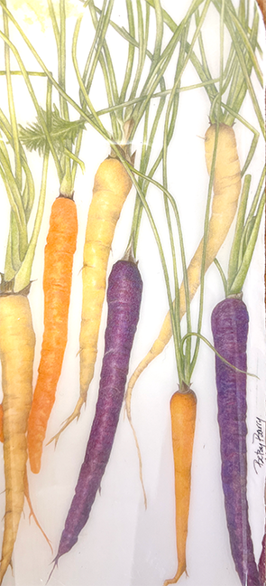 Carrot Acacia Wood Printed Bread Tray Leaf + Loom
