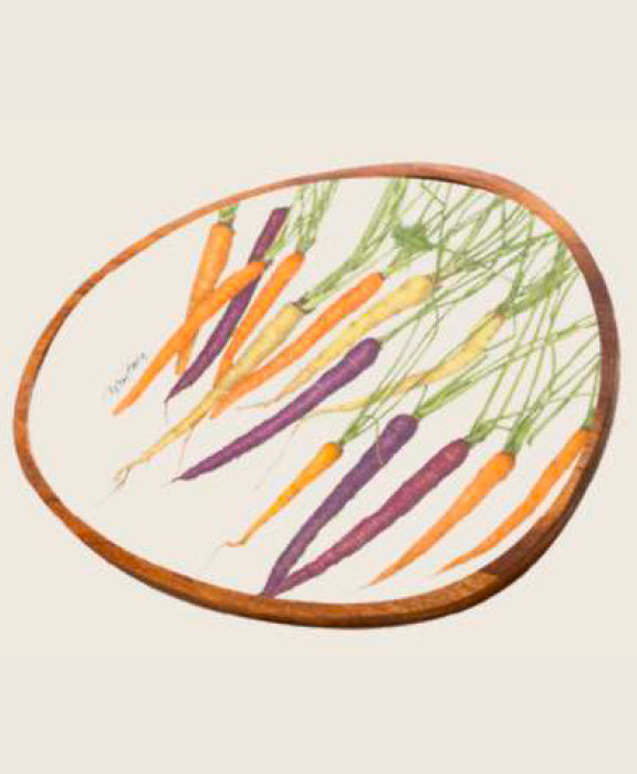 Carrot Acacia Wood Platter Leaf + Loom