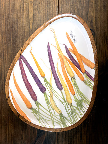 Carrot Acacia Wood Platter Leaf + Loom