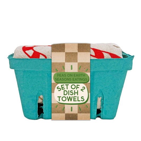 HAPPY HOLIDAYS (Peas, Seasons Eatings) - Tea Towel Set of 2