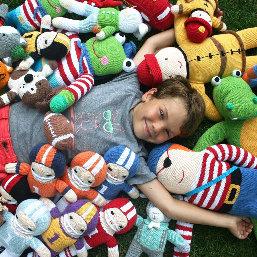 Phil the Football Knit Rattle Petit Ami & Zubels