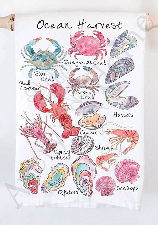 Ocean Harvest Tea Towel