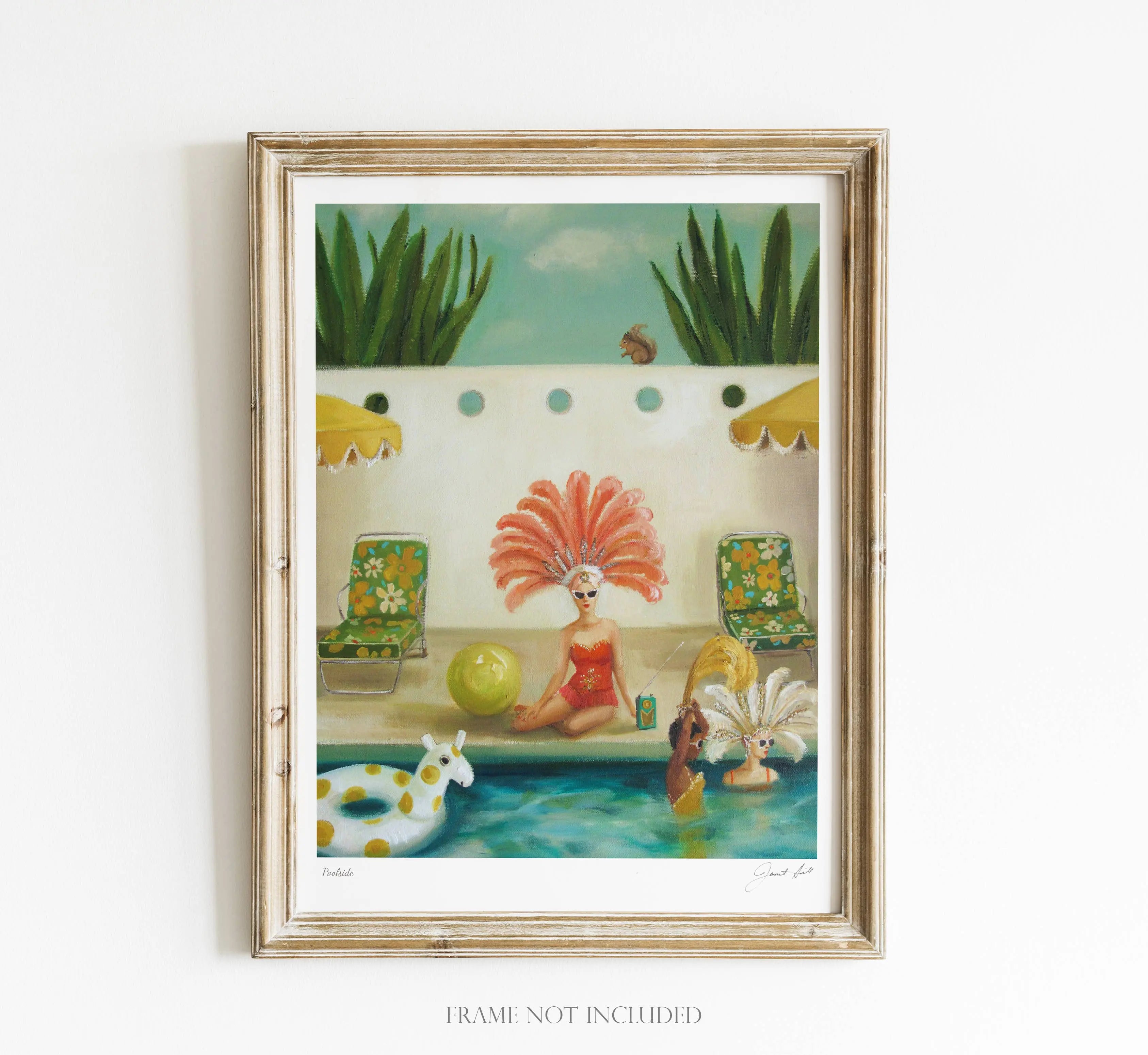 Poolside Art Print - 8.5" X 11" JANET HILL STUDIO