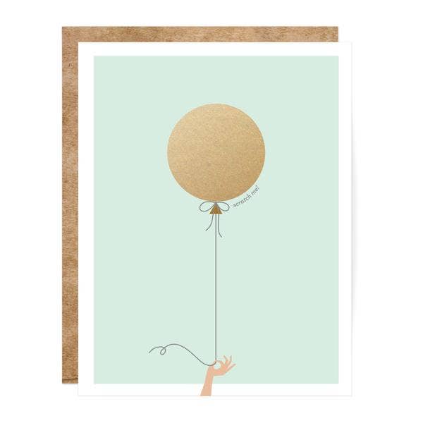 Mint & Gold Balloon - Scratch-off Card