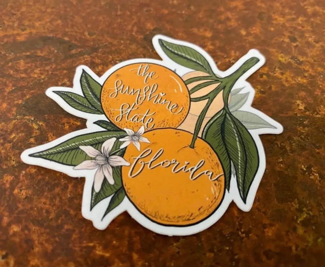 Florida Sunshine State Orange Sticker Art By Hayle