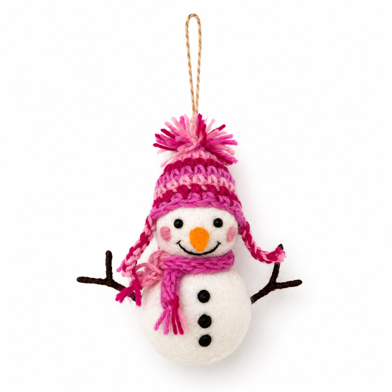 Snowman Ornament with Weaving Hat Ganapati