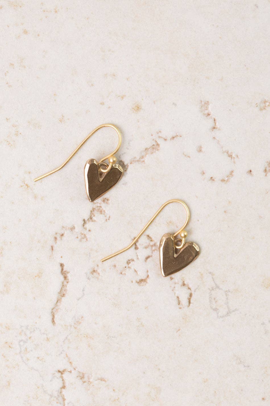 Farmers Market Bronze Heart Simple Earrings