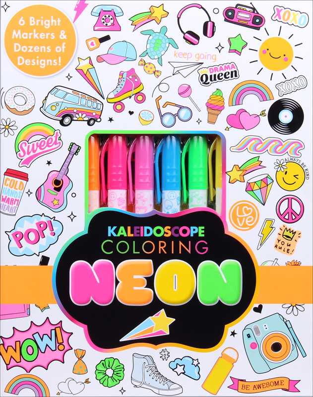 Kaleidoscope Coloring: Neon by Editors of Silver Dolphin Books