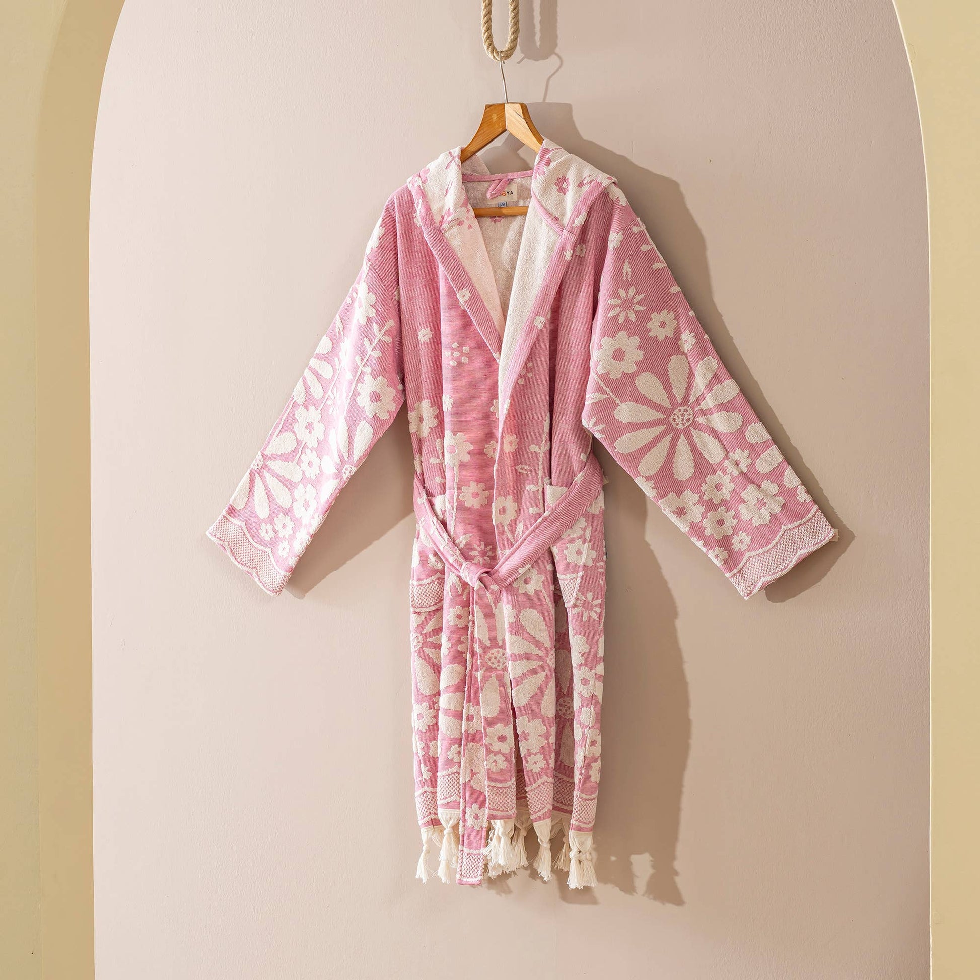 Blue Daisy Bathrobe Turkish Cotton Quick dry Resort Robe Kikoya