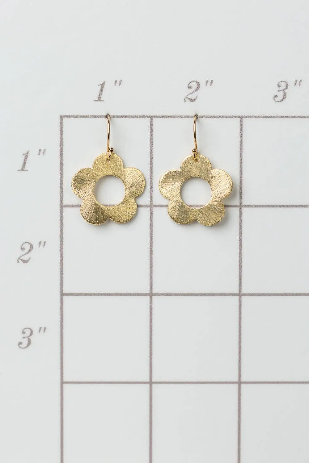 Brushed Gold Small Flower Earrings Anne Vaughan Designs Jewelry