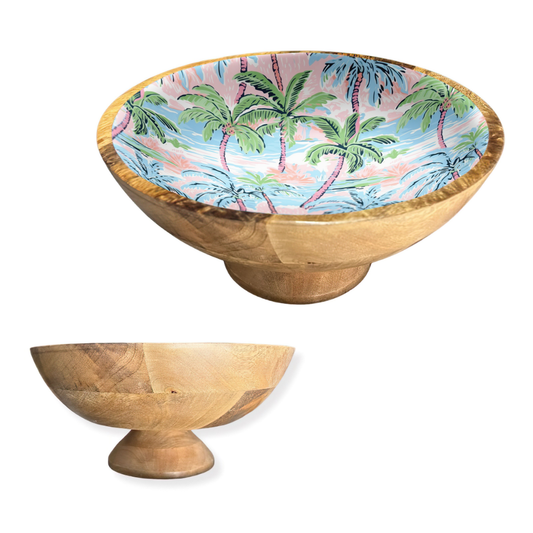 Pink Palm 12" Decorative Pedestal Bowl My Casita