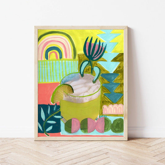 Margarita Cocktail Print Framed 8.x10 El Baker Art