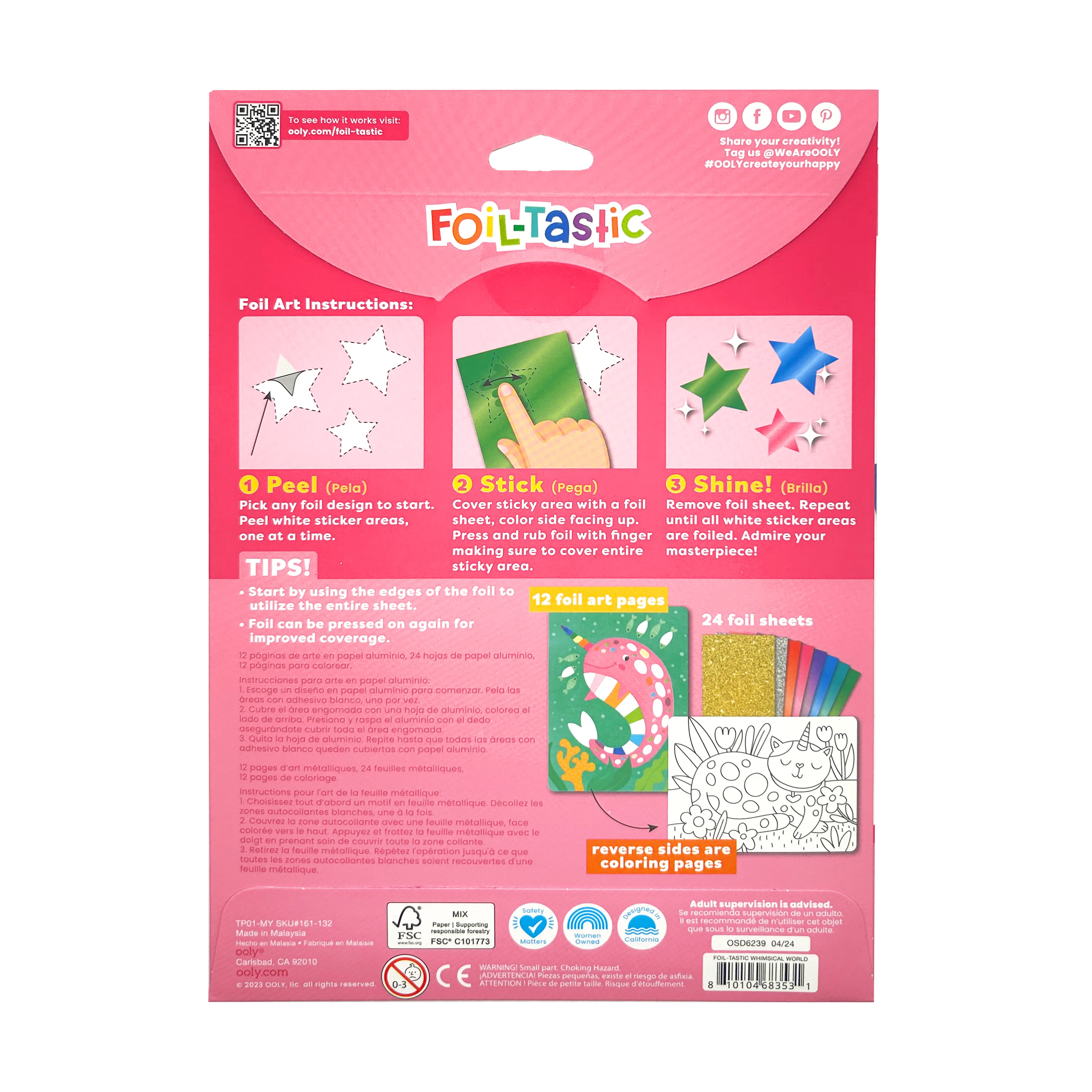 Foil-tastic Foil Art & Coloring Set - Whimsical World OOLY