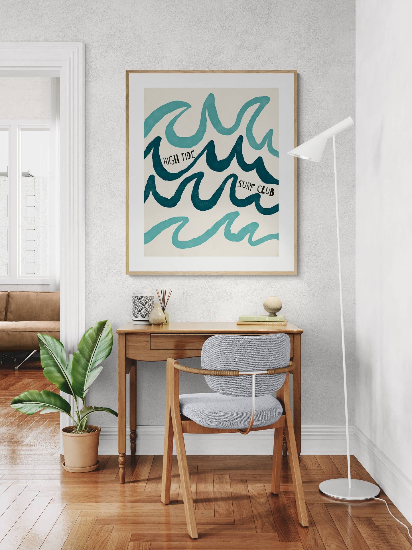 Modern Coastal Art Print - High Tide Surf Club