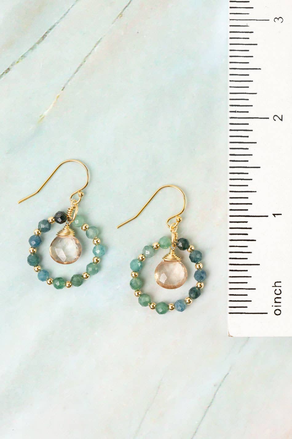 Ocean Waves Grandidierite, Topaz Simple Earrings Anne Vaughan Designs Jewelry