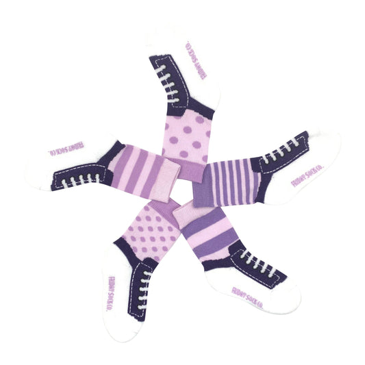 Baby Purple & Lilac Sneaker Socks