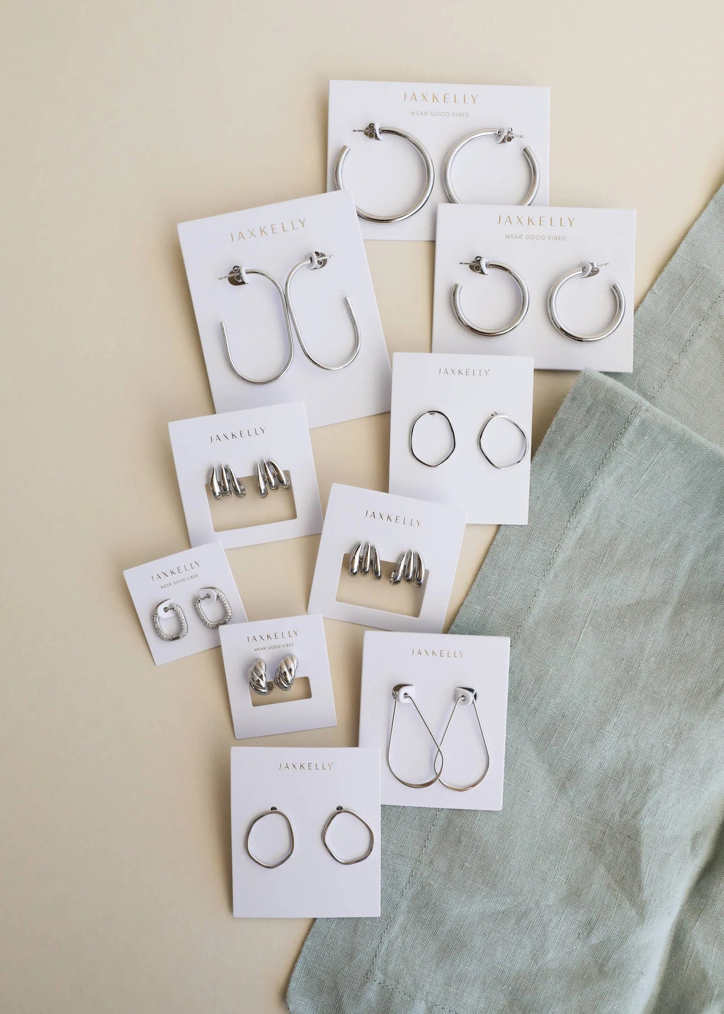 Silver Organic Hoop Earrings JaxKelly