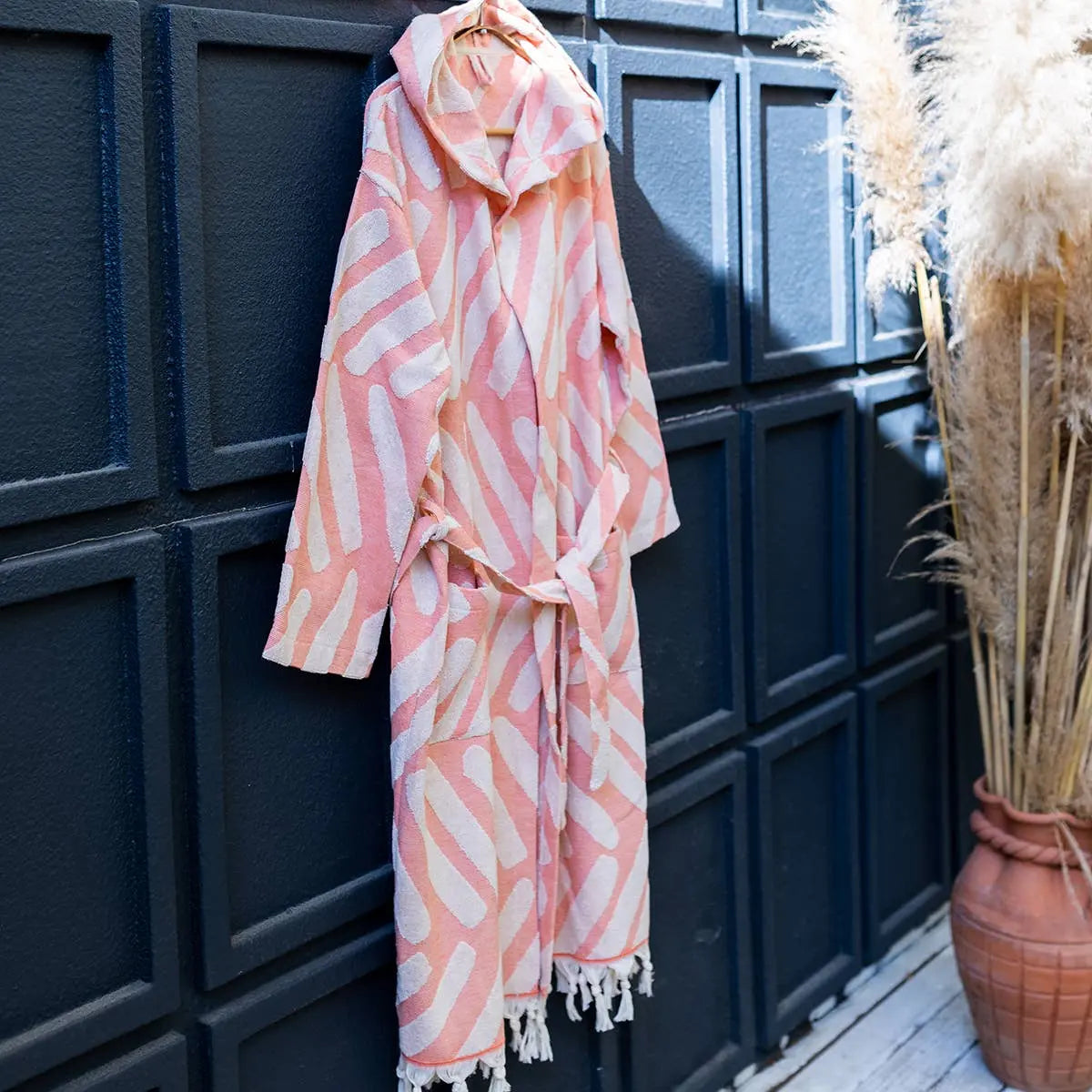 Terrybacked Bathrobe Turkish Cotton Light Weight Hood Quick Kikoya