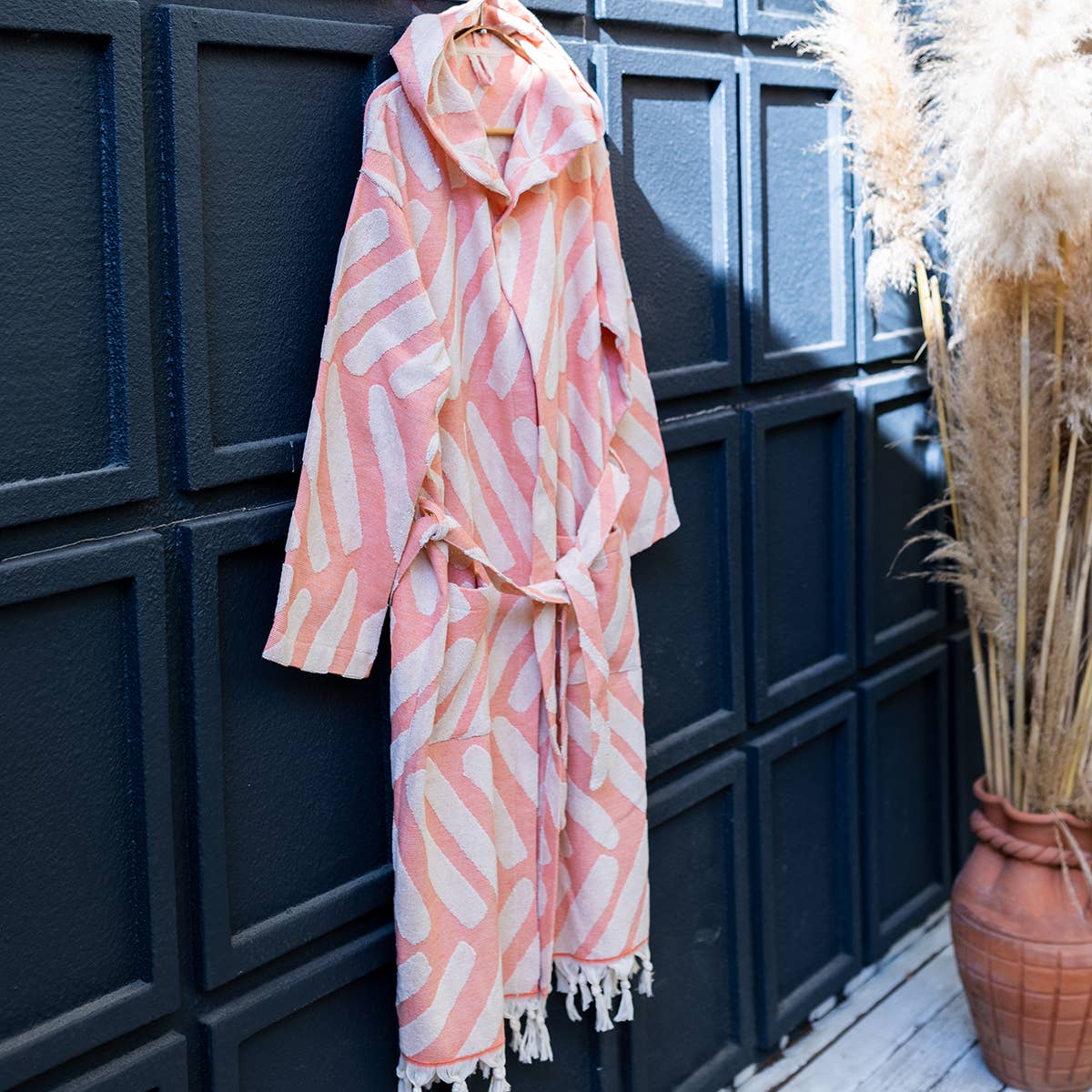 Terrybacked Bathrobe Turkish Cotton Light Weight Hood Quick