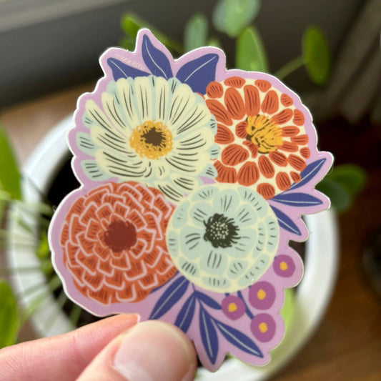 "Bold Blossom" Die Cut Sticker - 3" x 3" Tara Reed