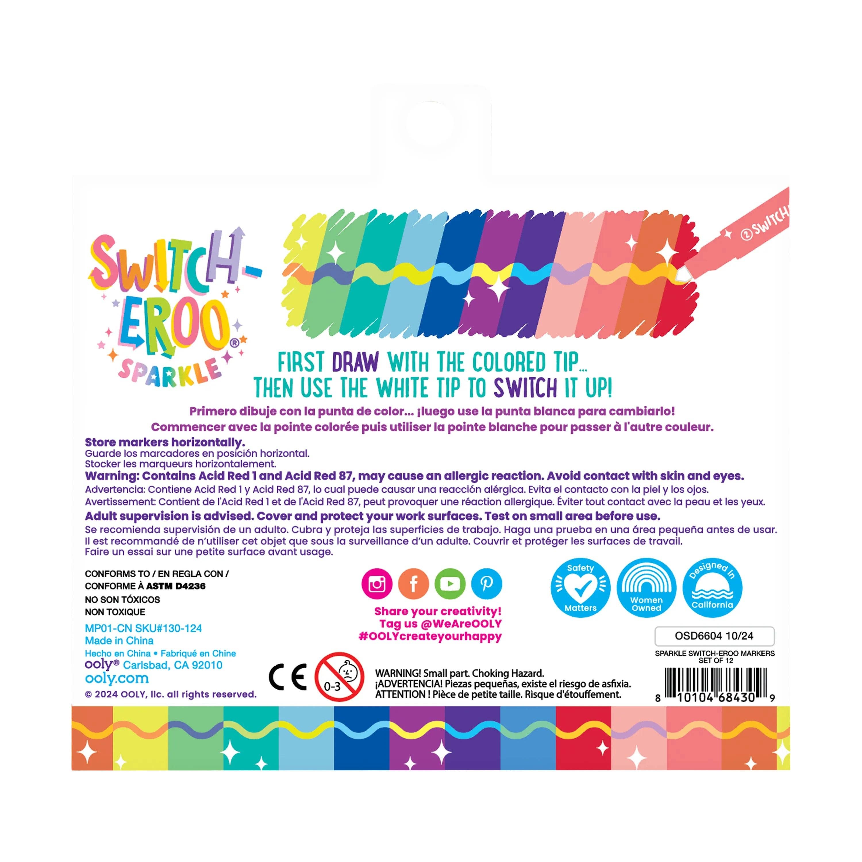 Switch-eroo! Sparkle Color Changing Markers - Set of 12 OOLY