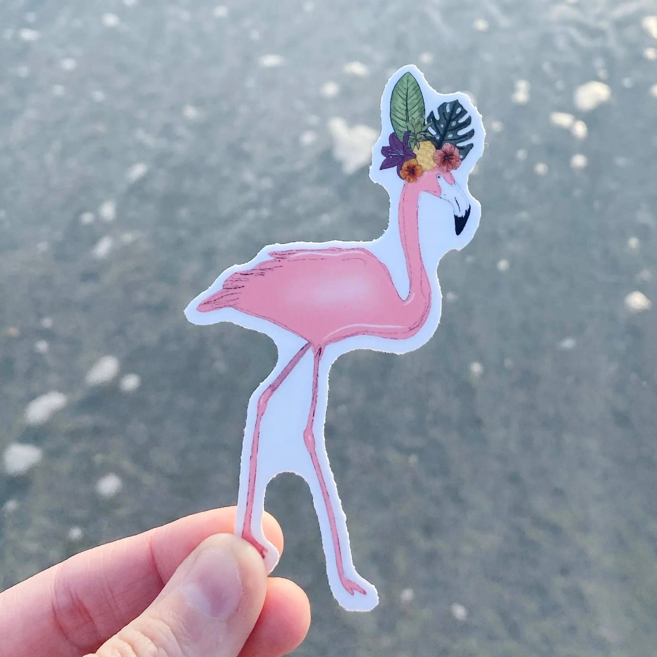 Tropical Flamingo Sticker Art By Hayle