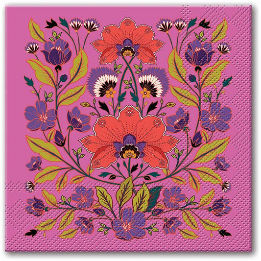 BEVERAGE NAPKINS RENAISSANCE RASPBERRY