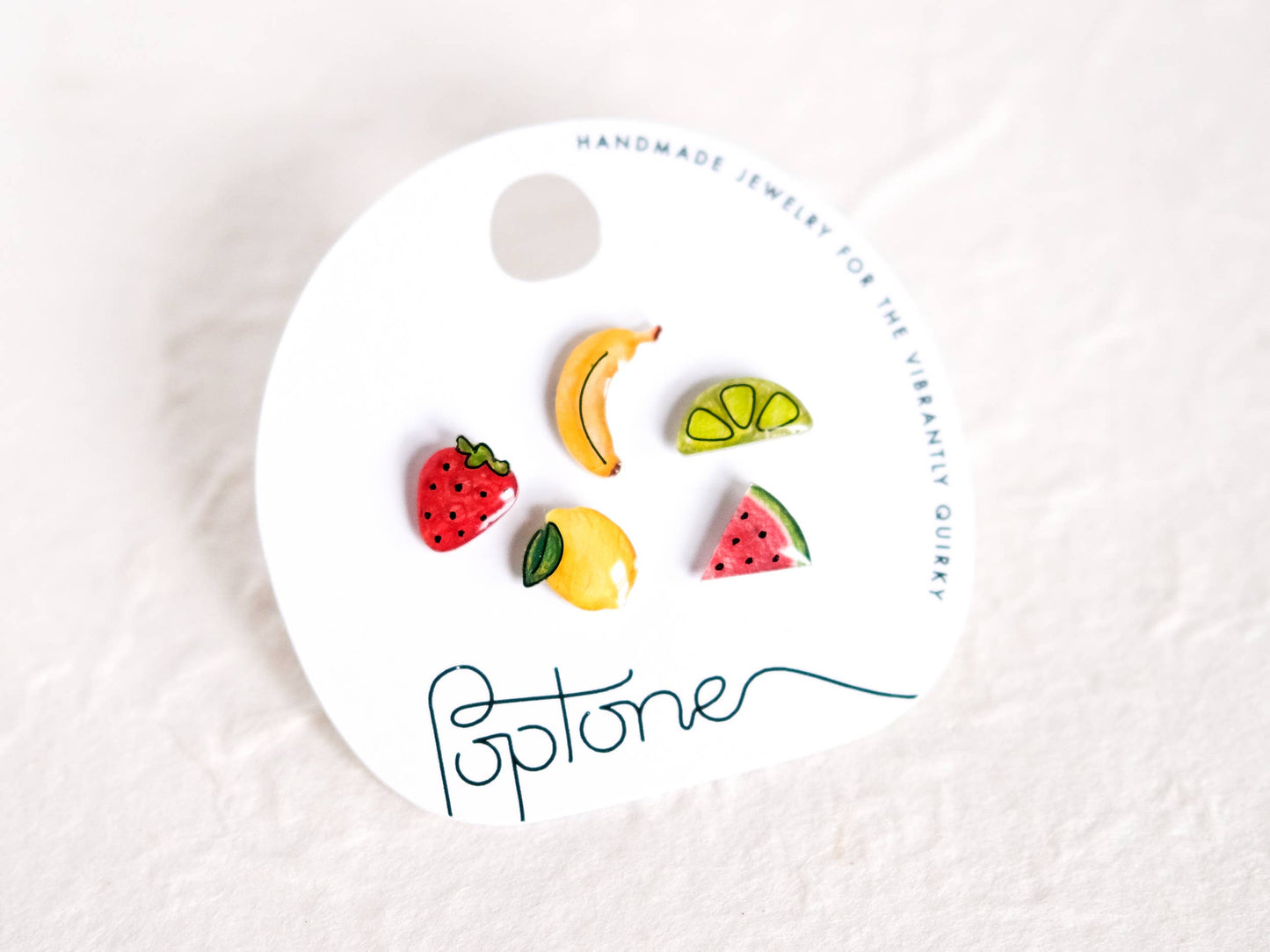 Mini Fruit Stud Earrings - Set of 5 Mix and Match